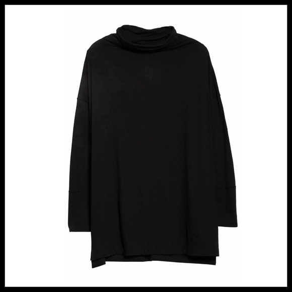 FREE PEOPLE BOHO BLACK FLOWY TUNIC TEE TOP A2C - Picture 9 of 14